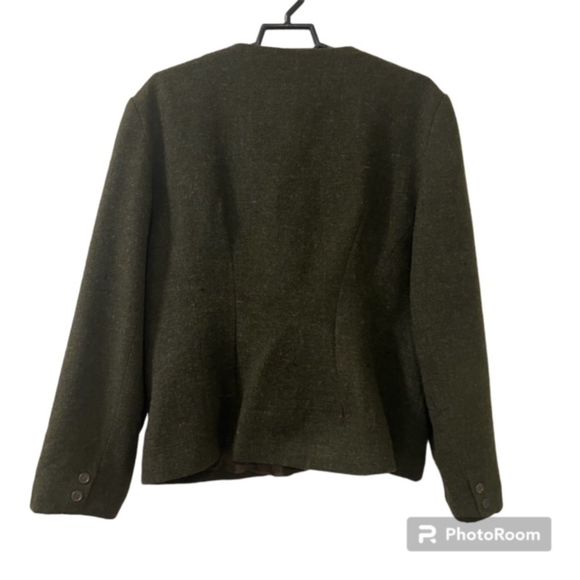 VTG Moffat Woollens Scotland Green Donegal Suit Jacket Wool Blazer Size LG - Picture 2 of 11